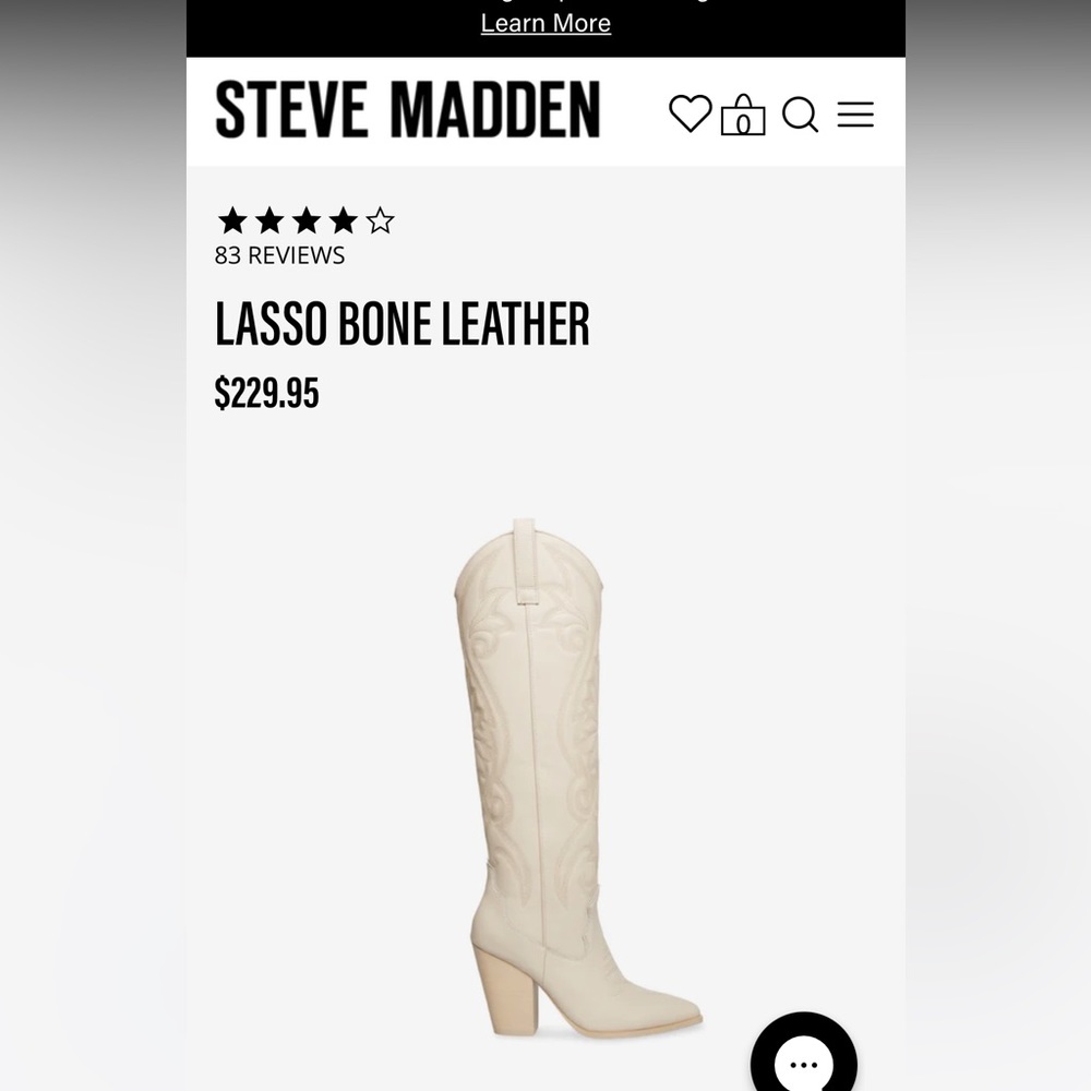 BRAND NEW, NEVER WORN! Steve Madden tall western boots size 7.5!